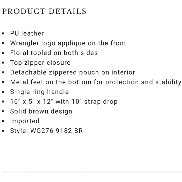 WRANGLER 🤎 HOBO BAG - Picture 6 of 11